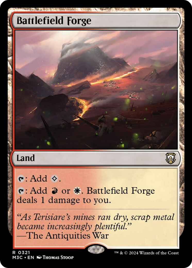 Battlefield Forge (Ripple Foil) [Modern Horizons 3 Commander] MTG Single Magic: The Gathering | Red Claw Gaming