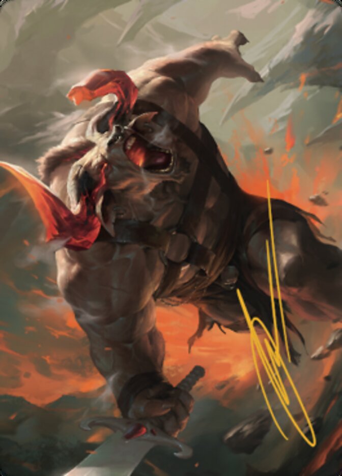 Furious Bellow Art Card (Gold-Stamped Signature) [Dominaria United Art Series] MTG Single Magic: The Gathering | Red Claw Gaming
