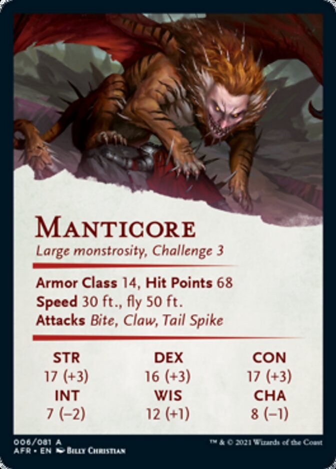 Manticore Art Card [Dungeons & Dragons: Adventures in the Forgotten Realms Art Series] MTG Single Magic: The Gathering | Red Claw Gaming