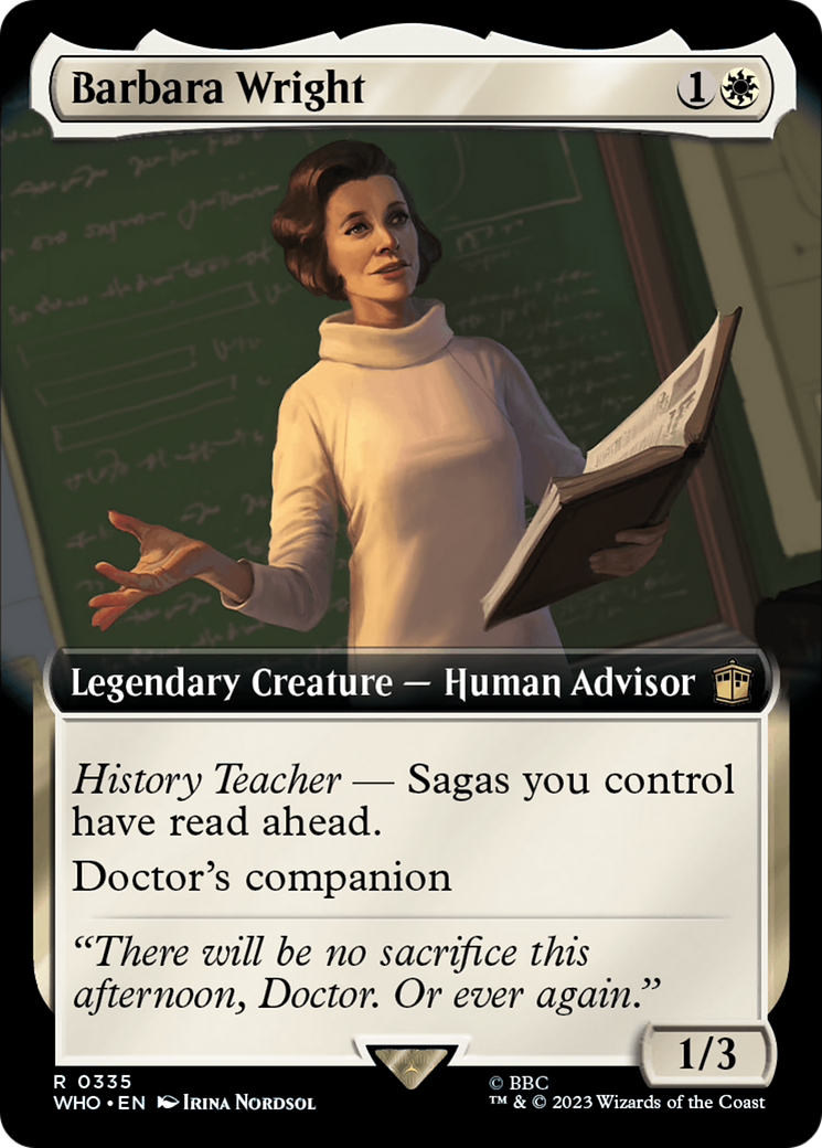Barbara Wright (Extended Art) [Doctor Who] MTG Single Magic: The Gathering | Red Claw Gaming