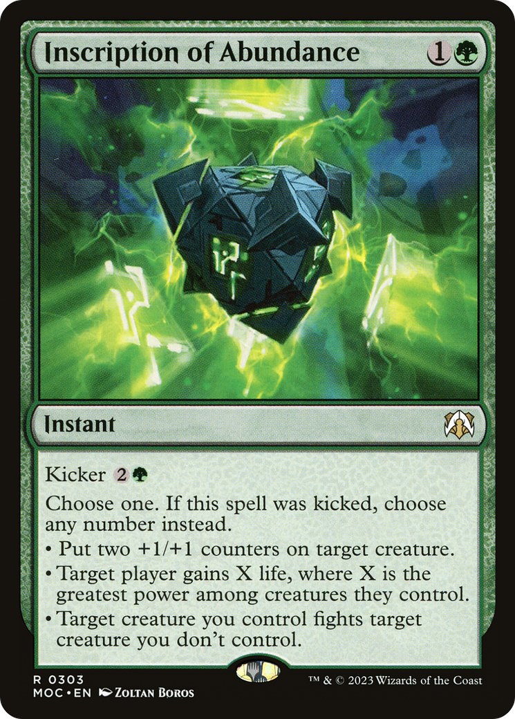 Inscription of Abundance [March of the Machine Commander] MTG Single Magic: The Gathering | Red Claw Gaming