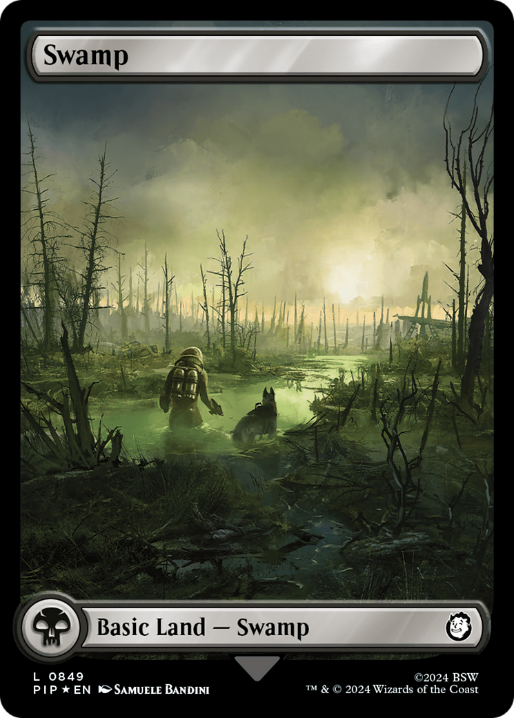 Swamp (0849) (Surge Foil) [Fallout] MTG Single Magic: The Gathering | Red Claw Gaming