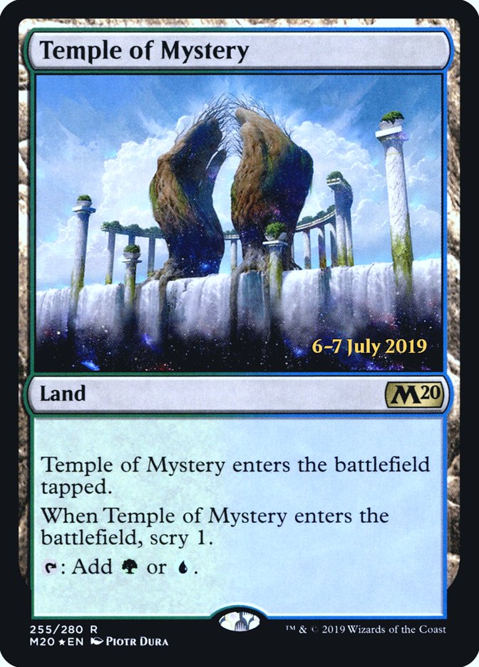 Temple of Mystery [Core Set 2020 Prerelease Promos] MTG Single Magic: The Gathering | Red Claw Gaming