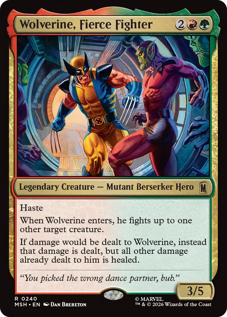 Wolverine, Fierce Fighter [Marvel Super Heroes] MTG Single Magic: The Gathering | Red Claw Gaming