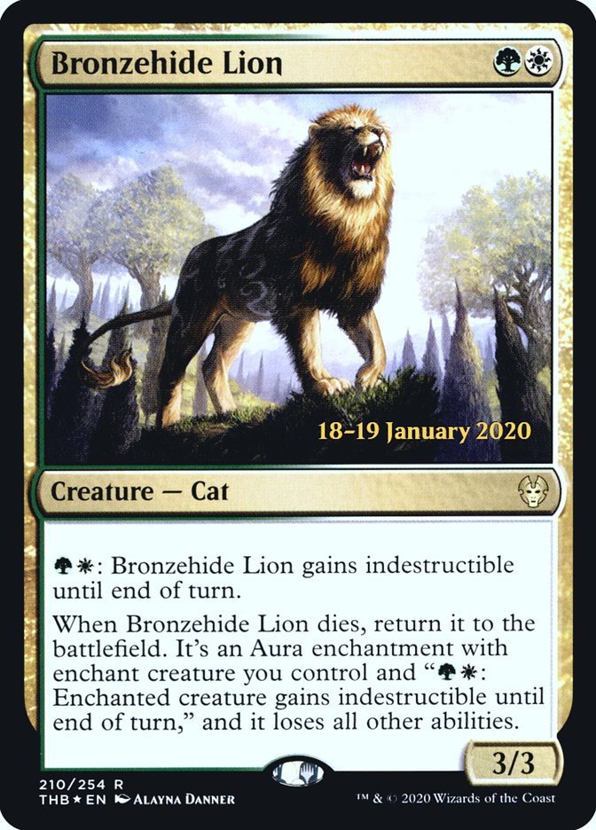 Bronzehide Lion [Theros Beyond Death Prerelease Promos] MTG Single Magic: The Gathering | Red Claw Gaming