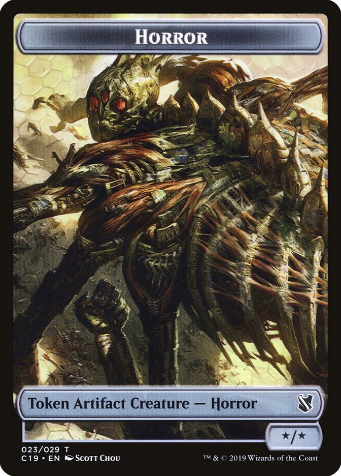 Angel of Sanctions // Horror Double-Sided Token [Commander 2019 Tokens] MTG Single Magic: The Gathering | Red Claw Gaming