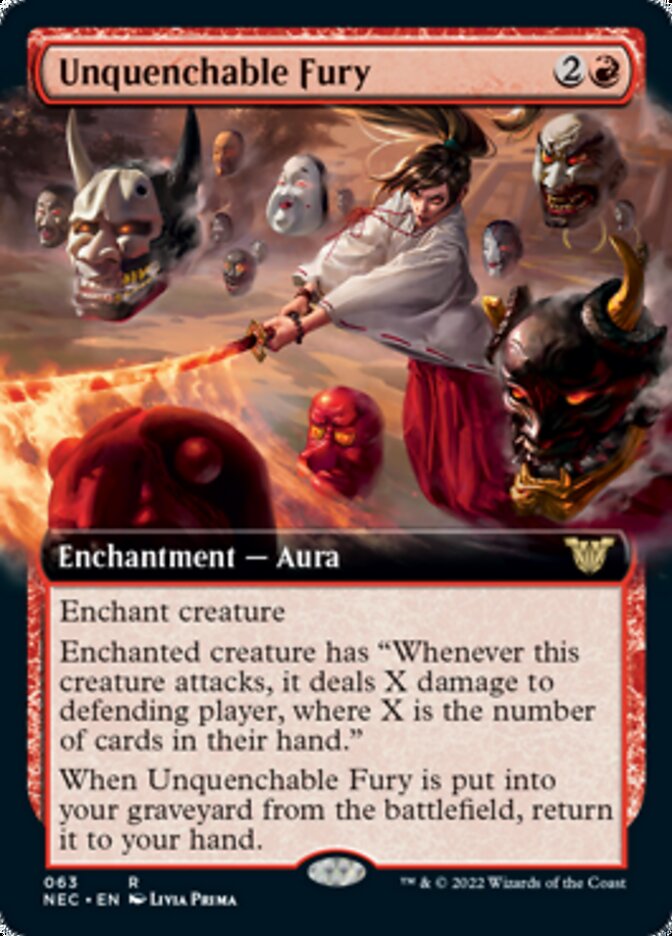 Unquenchable Fury (Extended Art) [Kamigawa: Neon Dynasty Commander] MTG Single Magic: The Gathering | Red Claw Gaming