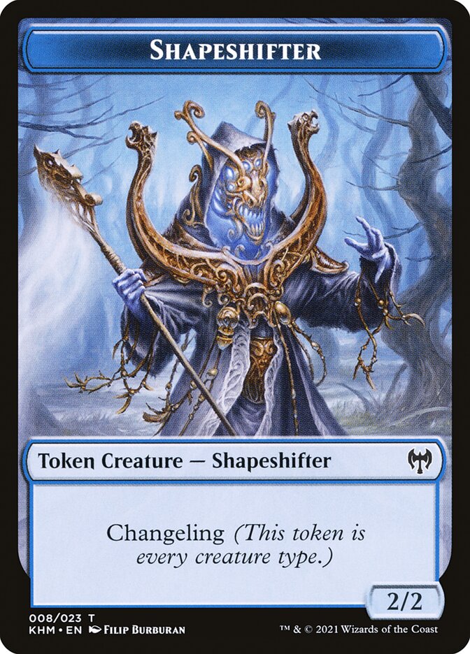 Human Warrior // Shapeshifter Double-Sided Token [Kaldheim Tokens] MTG Single Magic: The Gathering | Red Claw Gaming