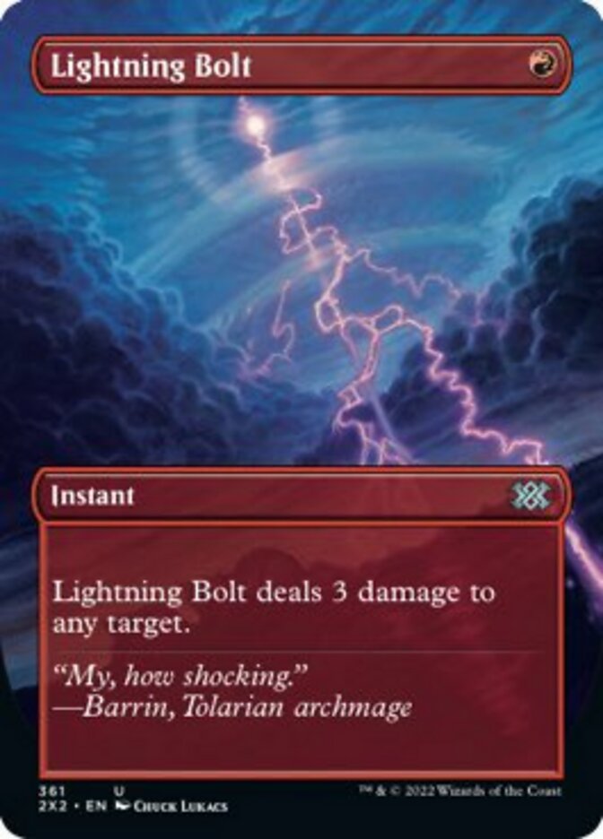 Lightning Bolt (Borderless Alternate Art) [Double Masters 2022] MTG Single Magic: The Gathering    | Red Claw Gaming