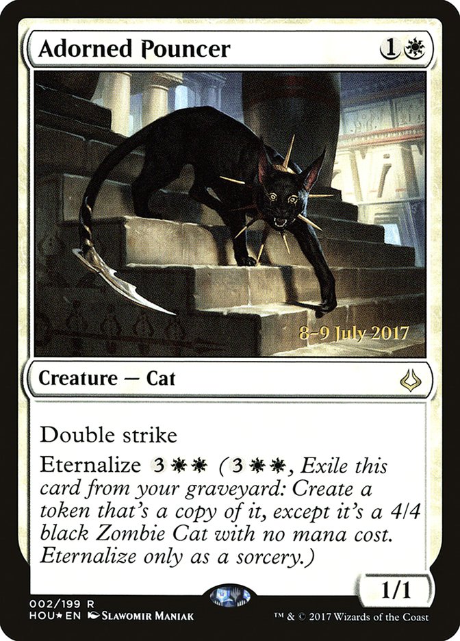 Adorned Pouncer [Hour of Devastation Prerelease Promos] MTG Single Magic: The Gathering | Red Claw Gaming