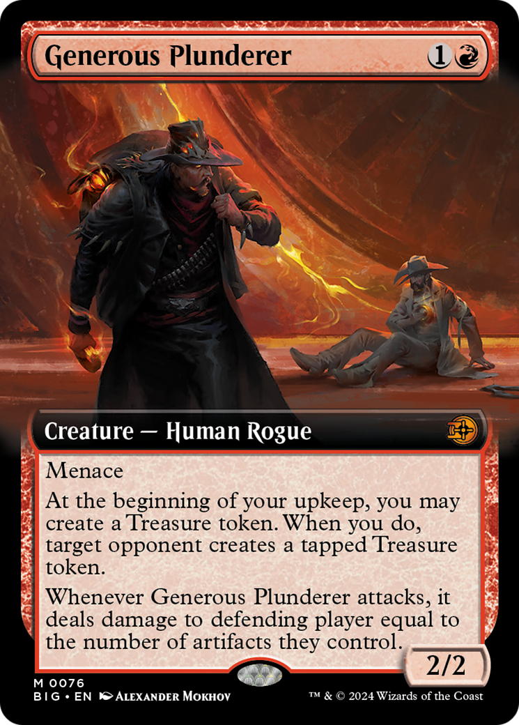 Generous Plunderer (Extended Art) [Outlaws of Thunder Junction: The Big Score] MTG Single Magic: The Gathering    | Red Claw Gaming