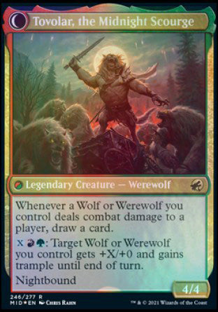 Tovolar, Dire Overlord // Tovolar, the Midnight Scourge [Innistrad: Midnight Hunt Prerelease Promos] MTG Single Magic: The Gathering | Red Claw Gaming