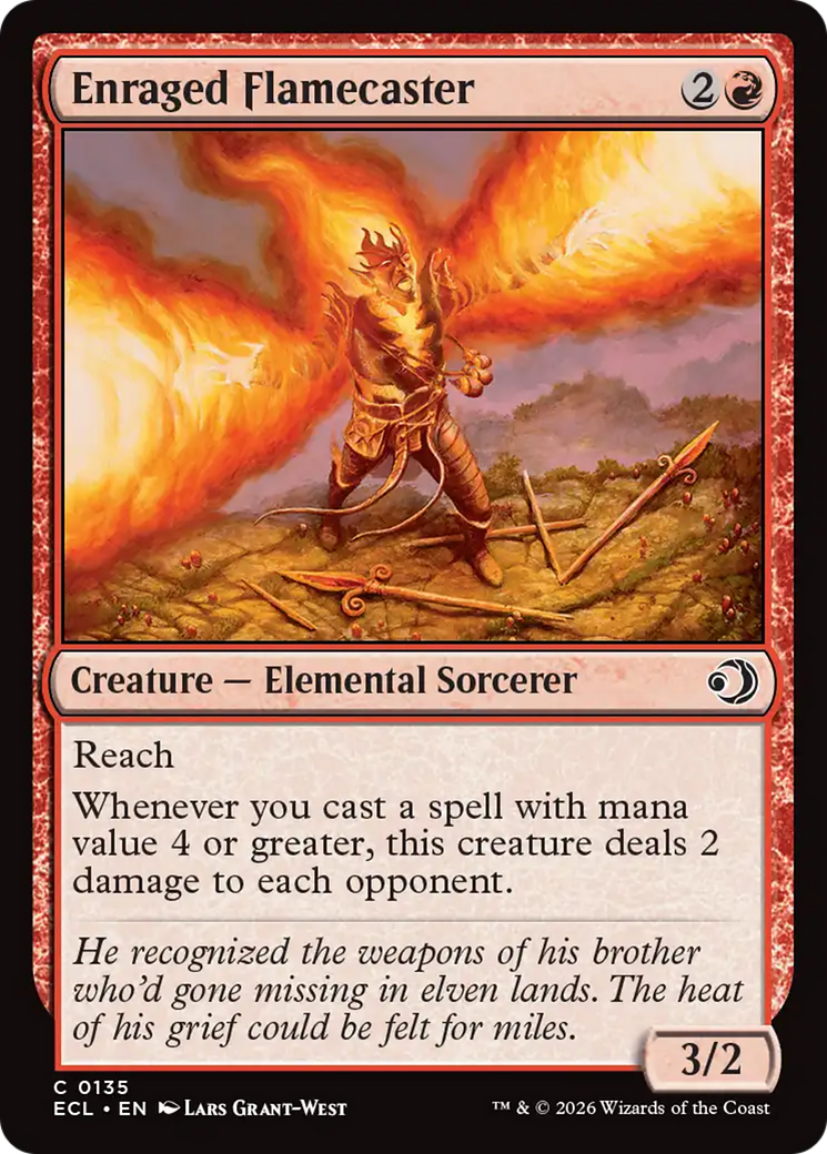Enraged Flamecaster [Lorwyn Eclipsed] MTG Single Magic: The Gathering | Red Claw Gaming
