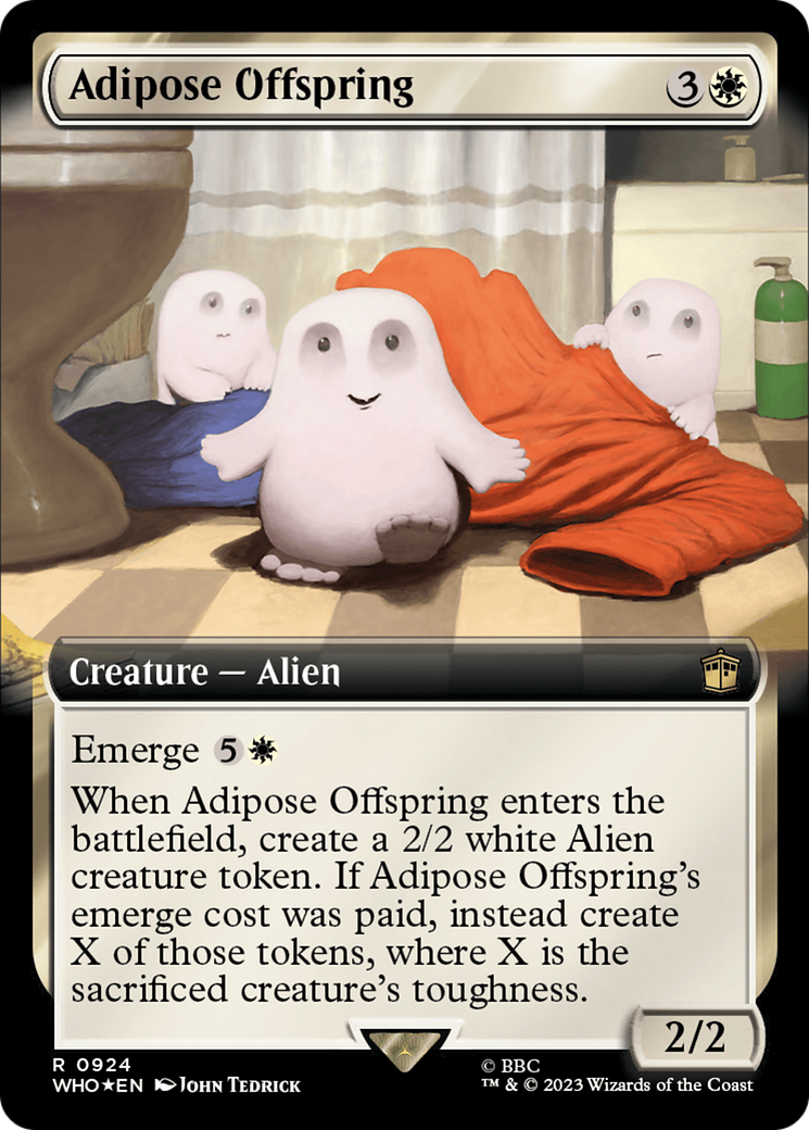 Adipose Offspring (Extended Art) (Surge Foil) [Doctor Who] MTG Single Magic: The Gathering    | Red Claw Gaming