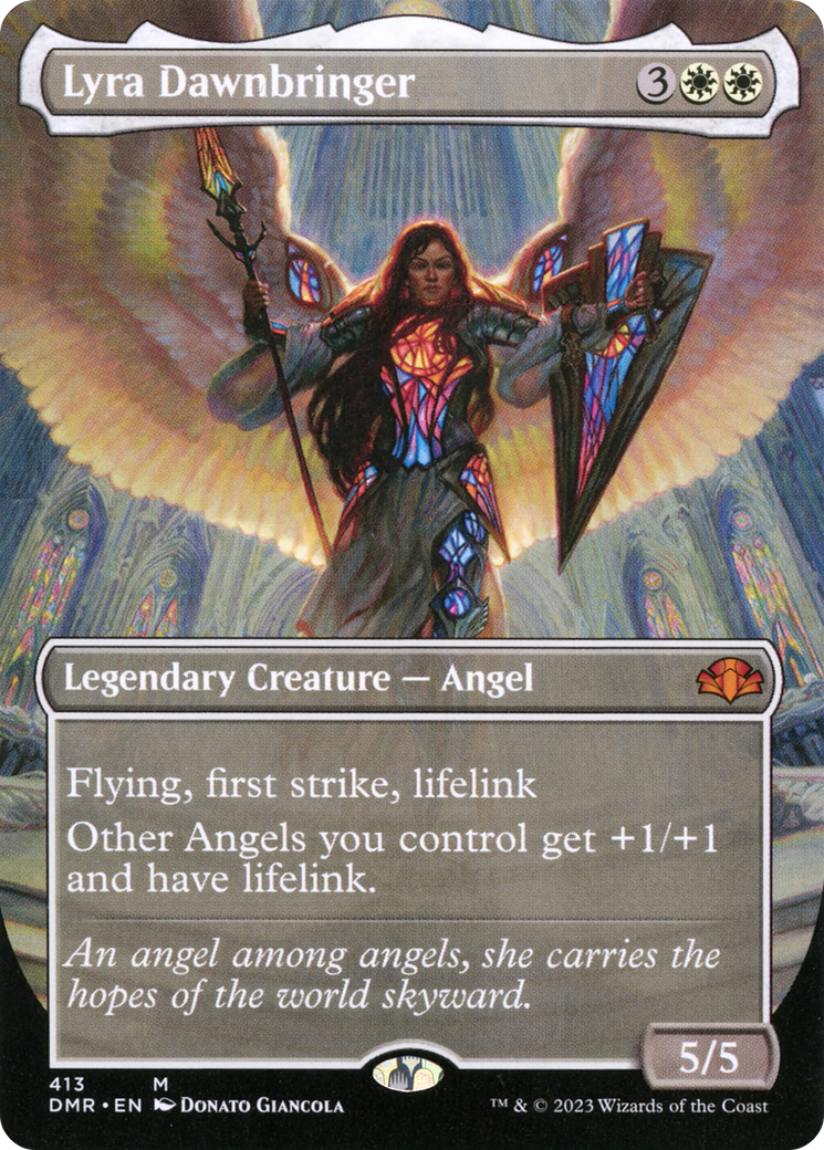 Lyra Dawnbringer (Borderless Alternate Art) [Dominaria Remastered] MTG Single Magic: The Gathering | Red Claw Gaming