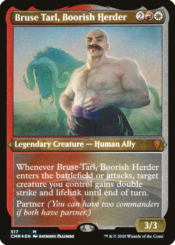 Bruse Tarl, Boorish Herder (Etched) [Commander Legends] MTG Single Magic: The Gathering | Red Claw Gaming