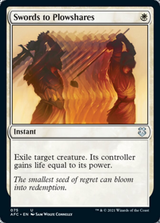 Swords to Plowshares [Dungeons & Dragons: Adventures in the Forgotten Realms Commander] MTG Single Magic: The Gathering | Red Claw Gaming