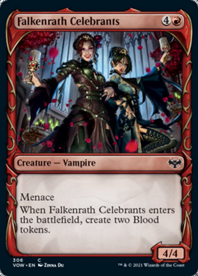 Falkenrath Celebrants (Showcase Fang Frame) [Innistrad: Crimson Vow] MTG Single Magic: The Gathering | Red Claw Gaming