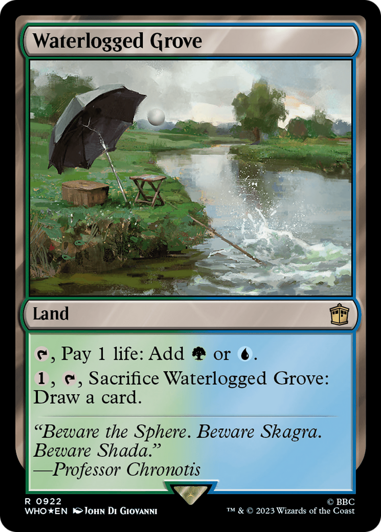 Waterlogged Grove (Surge Foil) [Doctor Who] MTG Single Magic: The Gathering | Red Claw Gaming