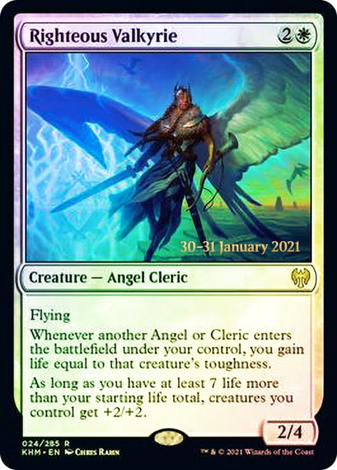 Righteous Valkyrie [Kaldheim Prerelease Promos] MTG Single Magic: The Gathering | Red Claw Gaming