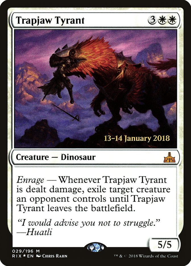 Trapjaw Tyrant [Rivals of Ixalan Prerelease Promos] MTG Single Magic: The Gathering | Red Claw Gaming