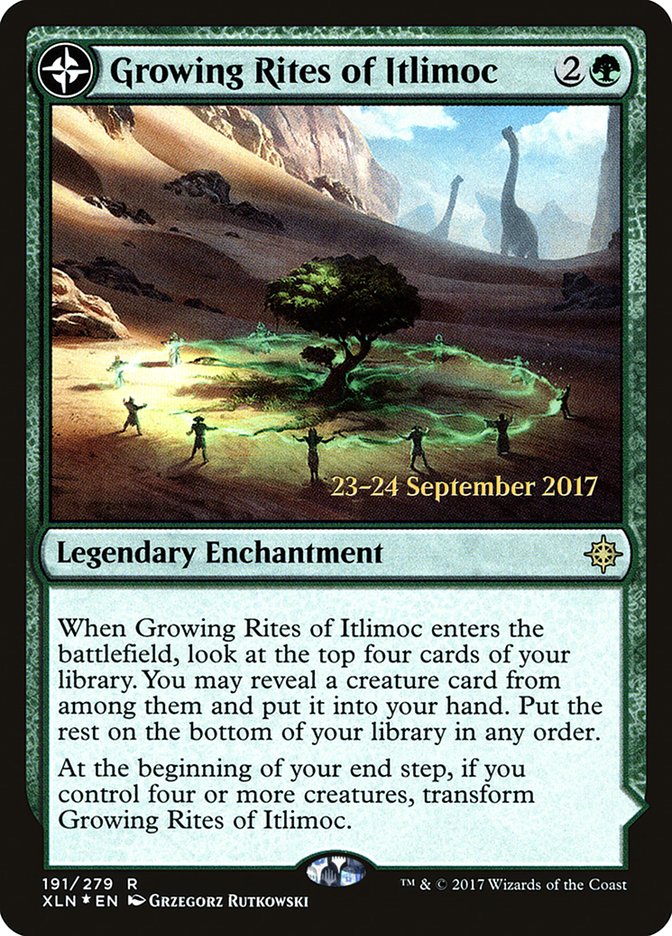 Growing Rites of Itlimoc // Itlimoc, Cradle of the Sun [Ixalan Prerelease Promos] MTG Single Magic: The Gathering | Red Claw Gaming