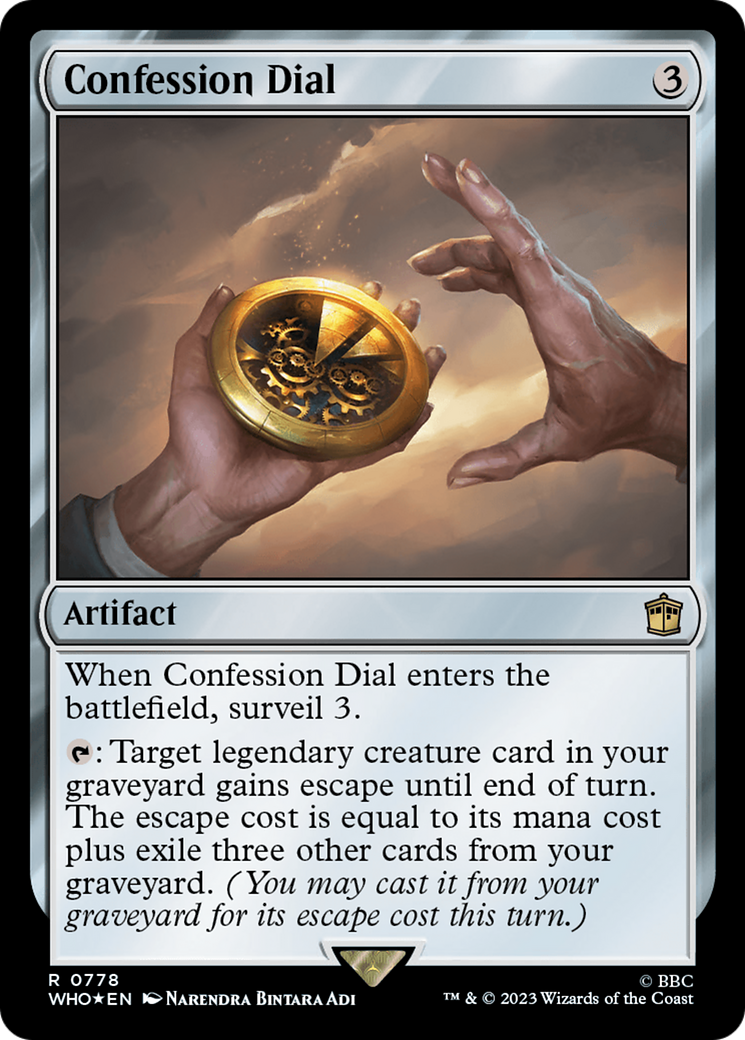 Confession Dial (Surge Foil) [Doctor Who] MTG Single Magic: The Gathering | Red Claw Gaming