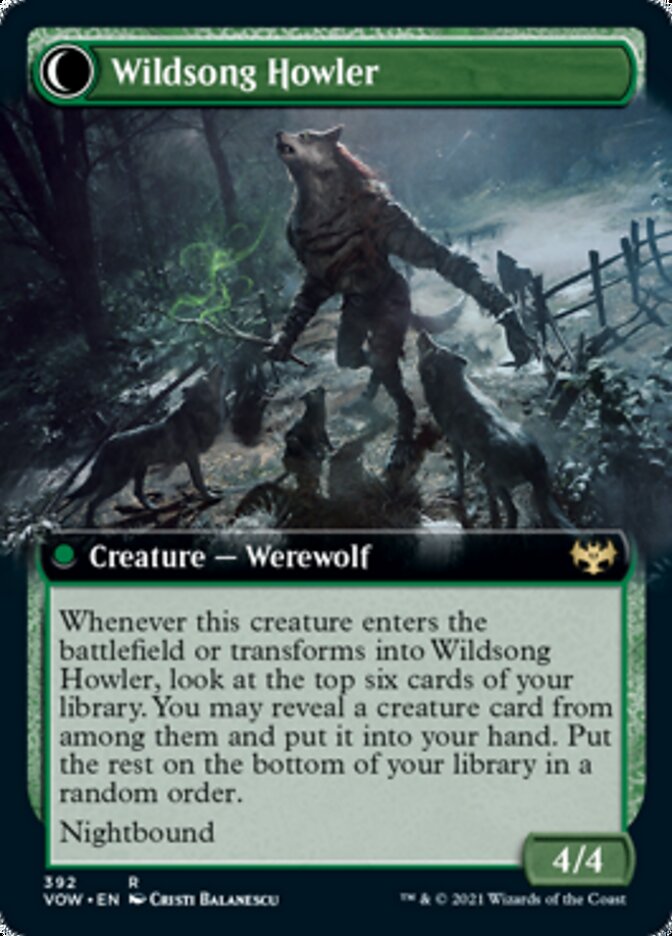 Howlpack Piper // Wildsong Howler (Extended Art) [Innistrad: Crimson Vow] MTG Single Magic: The Gathering | Red Claw Gaming