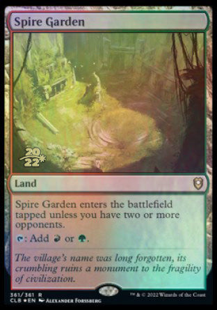 Spire Garden [Commander Legends: Battle for Baldur's Gate Prerelease Promos] MTG Single Magic: The Gathering | Red Claw Gaming