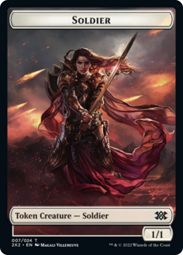 Worm // Soldier Double-Sided Token [Double Masters 2022 Tokens] MTG Single Magic: The Gathering | Red Claw Gaming