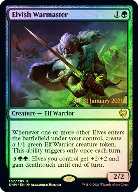 Elvish Warmaster [Kaldheim Prerelease Promos] MTG Single Magic: The Gathering | Red Claw Gaming