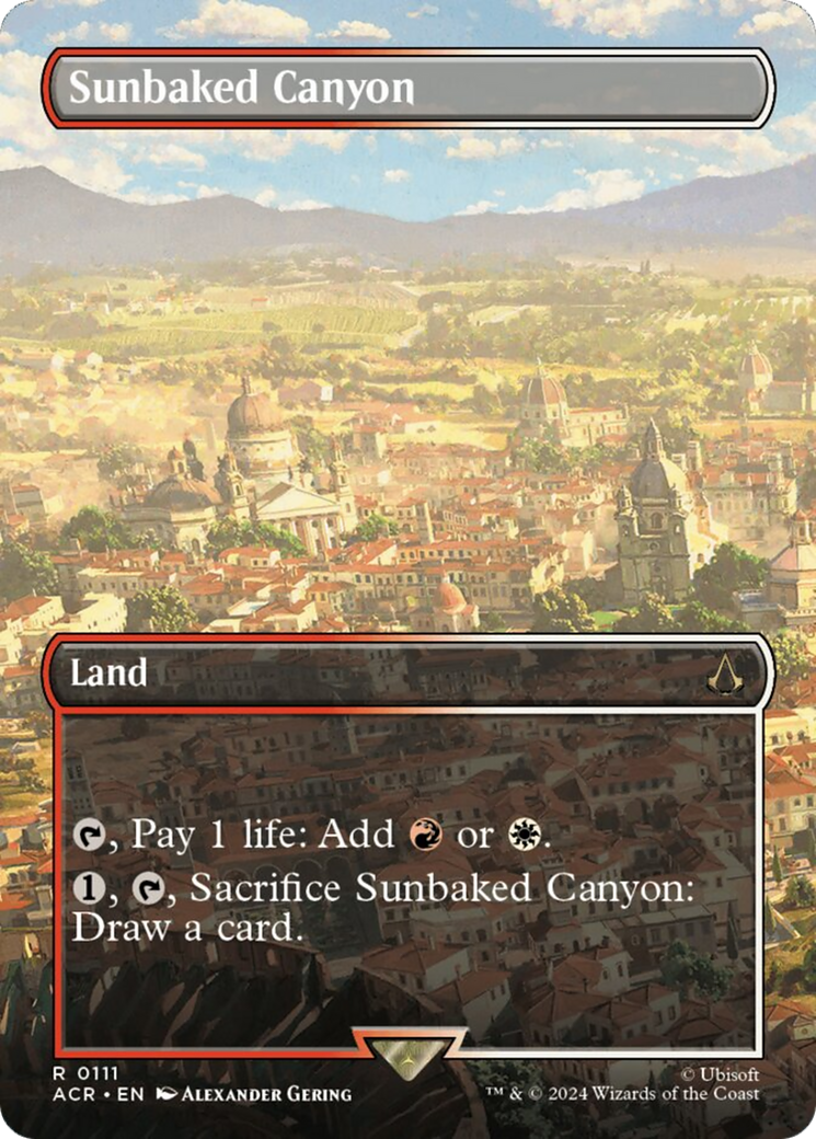 Sunbaked Canyon (Borderless) [Assassin's Creed] MTG Single Magic: The Gathering | Red Claw Gaming