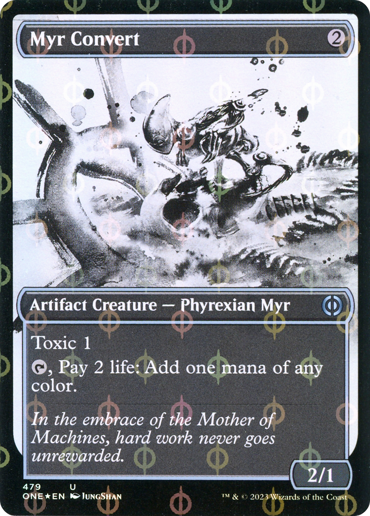 Myr Convert (Showcase Ichor Step-and-Compleat Foil) [Phyrexia: All Will Be One] MTG Single Magic: The Gathering | Red Claw Gaming