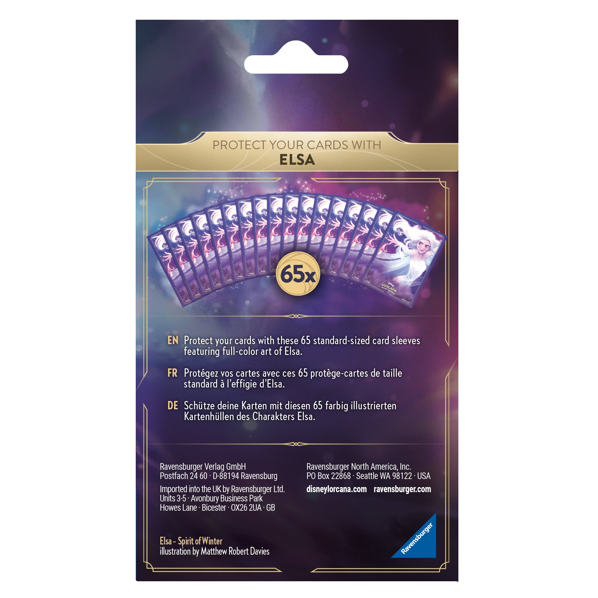 Card Sleeves (Elsa / 65-Pack) Lorcana Sealed Disney | Red Claw Gaming