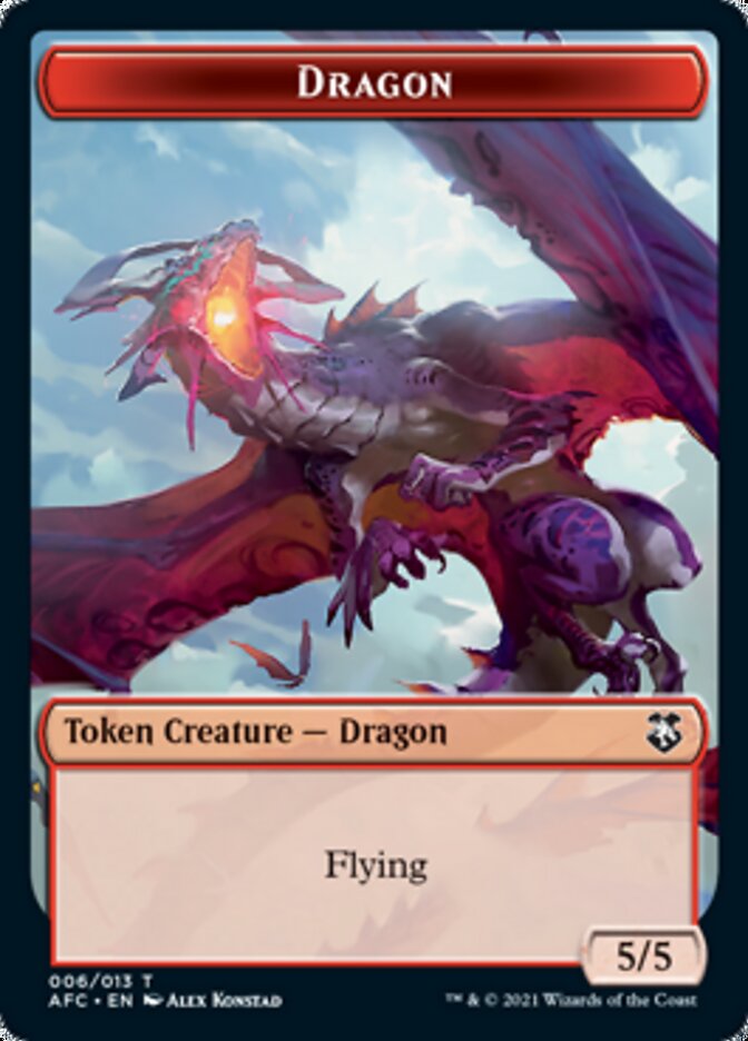 Dragon // Dragon Spirit Double-Sided Token [Dungeons & Dragons: Adventures in the Forgotten Realms Commander Tokens] MTG Single Magic: The Gathering | Red Claw Gaming