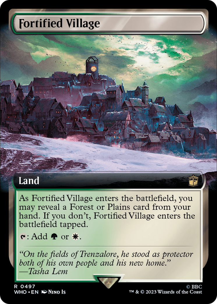 Fortified Village (Extended Art) [Doctor Who] MTG Single Magic: The Gathering | Red Claw Gaming