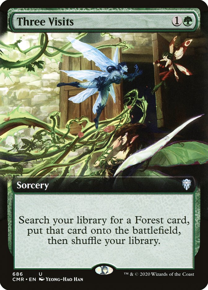Three Visits (Extended Art) [Commander Legends] MTG Single Magic: The Gathering | Red Claw Gaming