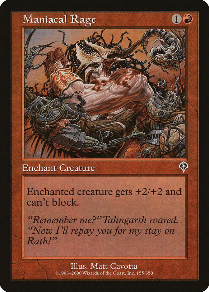 Maniacal Rage [Invasion] MTG Single Magic: The Gathering | Red Claw Gaming