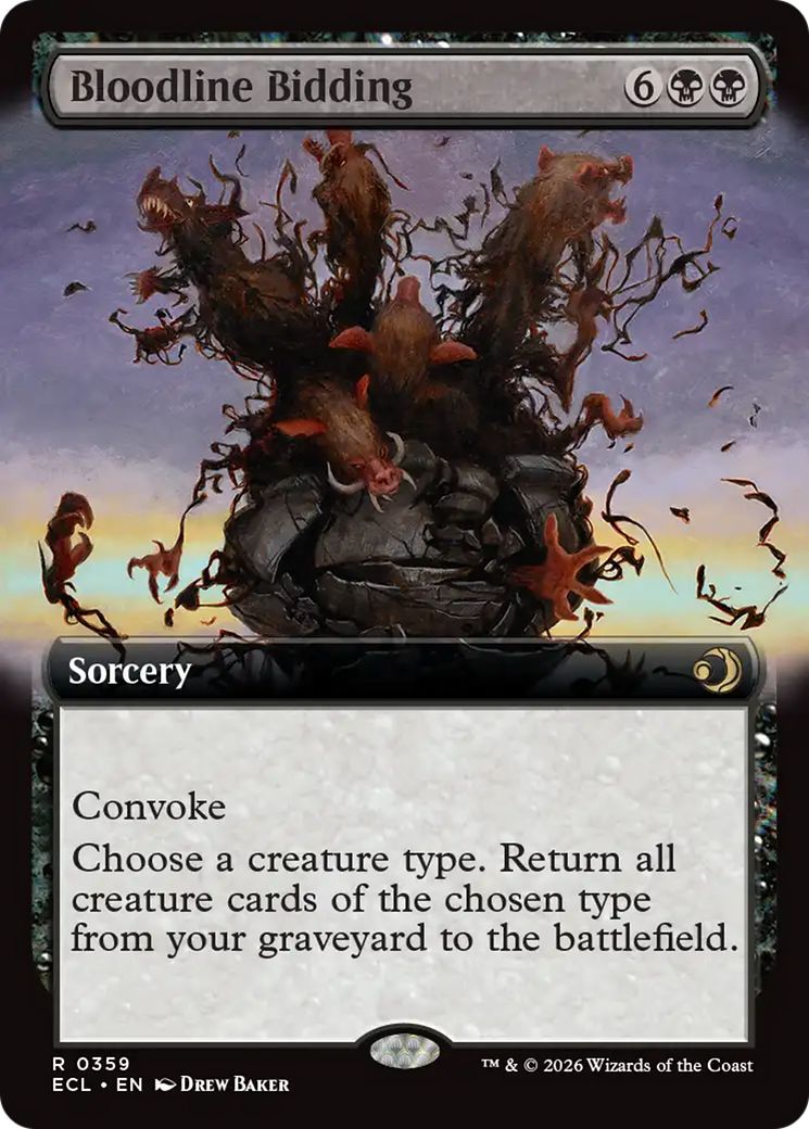 Bloodline Bidding (Extended Art) [Lorwyn Eclipsed] MTG Single Magic: The Gathering | Red Claw Gaming