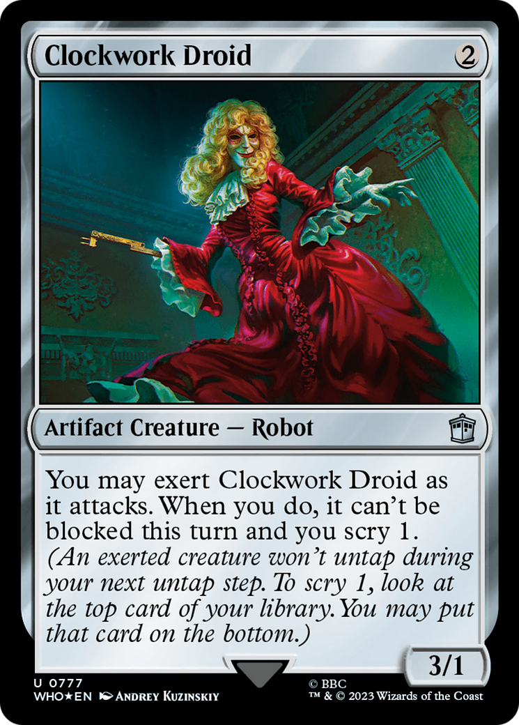 Clockwork Droid (Surge Foil) [Doctor Who] MTG Single Magic: The Gathering | Red Claw Gaming