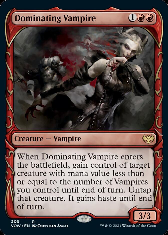 Dominating Vampire (Showcase Fang Frame) [Innistrad: Crimson Vow] MTG Single Magic: The Gathering | Red Claw Gaming