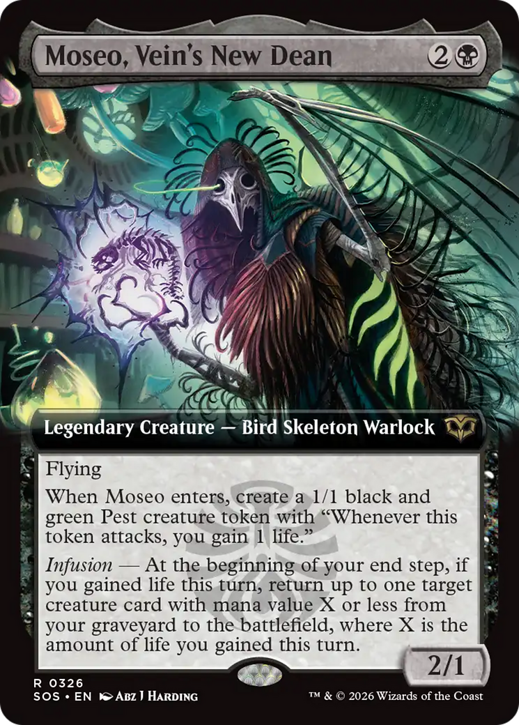 Moseo, Vein's New Dean (Extended Art) [Secrets of Strixhaven] MTG Single Magic: The Gathering | Red Claw Gaming