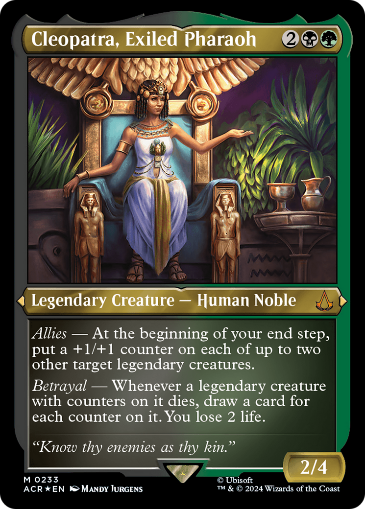 Cleopatra, Exiled Pharaoh (Foil Etched) [Assassin's Creed] MTG Single Magic: The Gathering | Red Claw Gaming