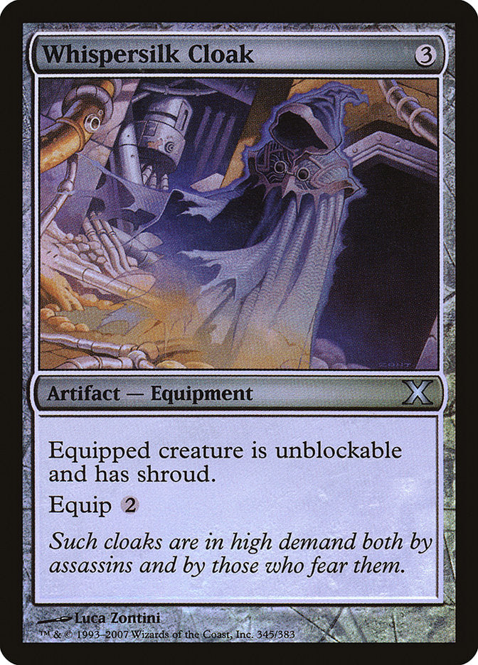 Whispersilk Cloak (Premium Foil) [Tenth Edition] MTG Single Magic: The Gathering | Red Claw Gaming