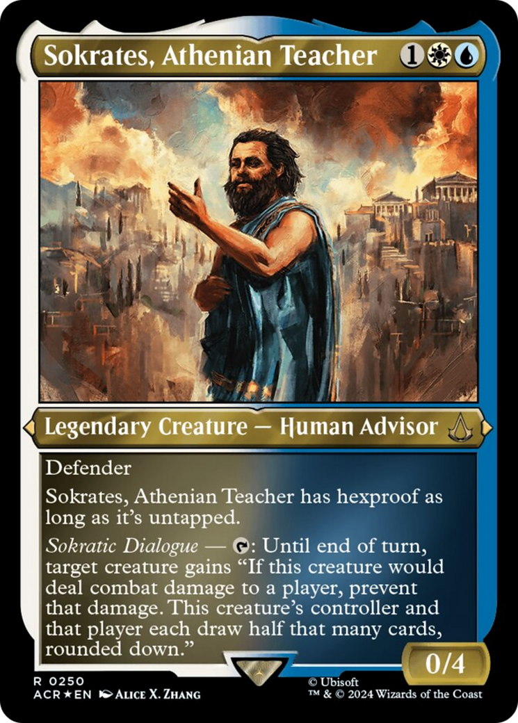Sokrates, Athenian Teacher (Foil Etched) [Assassin's Creed] MTG Single Magic: The Gathering | Red Claw Gaming