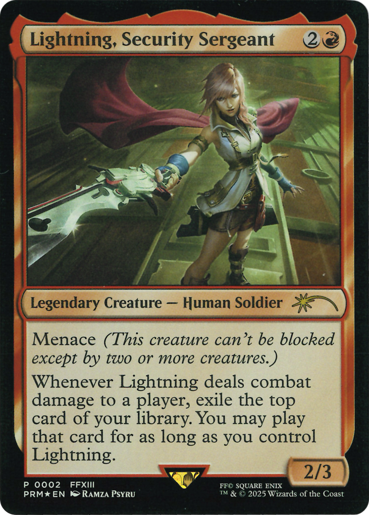 Lightning, Security Sergeant (Costco Bundle) [FINAL FANTASY Promos] MTG Single Magic: The Gathering | Red Claw Gaming