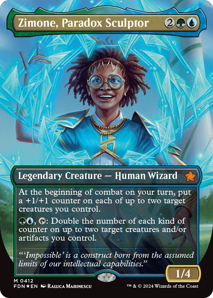 Zimone, Paradox Sculptor (Borderless) (Mana Foil) [Foundations] MTG Single Magic: The Gathering | Red Claw Gaming