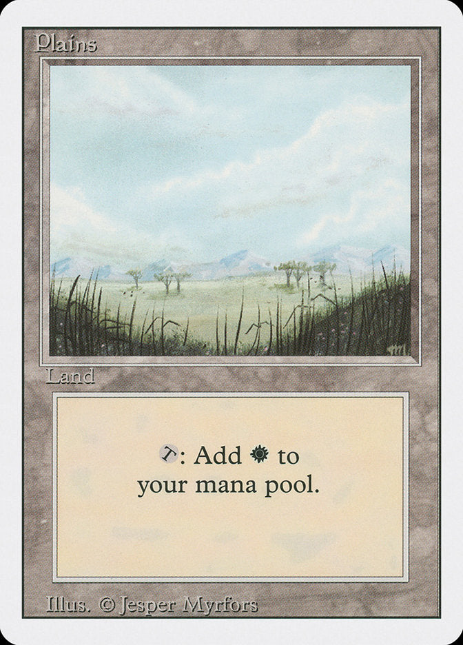 Plains (Trees on Plain / Signature on Right) [Revised Edition] MTG Single Magic: The Gathering | Red Claw Gaming