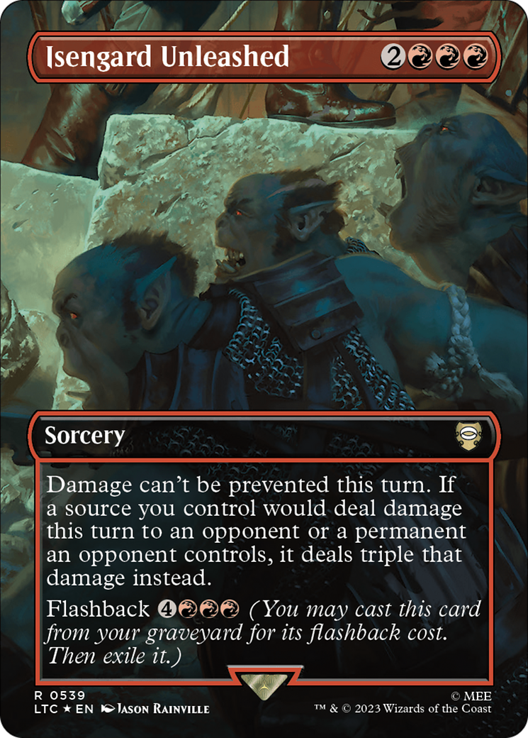Isengard Unleashed (Borderless) (Surge Foil) [The Lord of the Rings: Tales of Middle-Earth Commander] MTG Single Magic: The Gathering | Red Claw Gaming