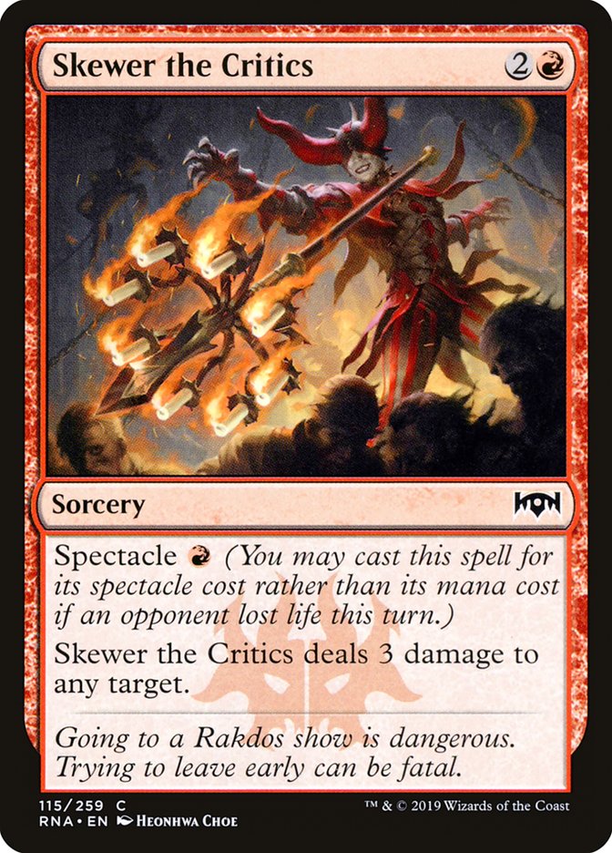 Skewer the Critics [Ravnica Allegiance] MTG Single Magic: The Gathering | Red Claw Gaming